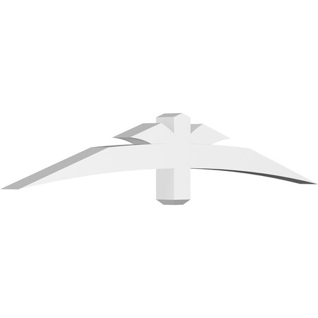 Ekena Millwork Davenport Architectural Grade PVC Gable Bracket, 72"W x 12"H x 4"D x 4"F, 4/12 Pitch GBP072X12X0404DAV00